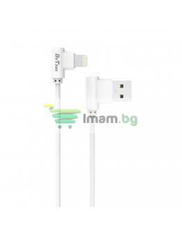Кабел за данни DeTech DE-21i, Lightning (iPhone 5/6/7/SE), 1.0m, Бял - 14130