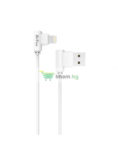 Кабел за данни DeTech DE-21i, Lightning (iPhone 5/6/7/SE), 1.0m, Бял - 14130