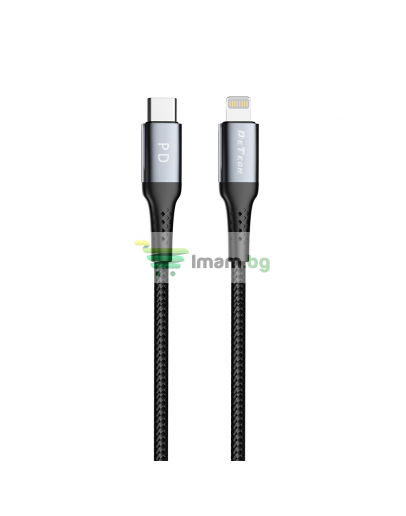 Кабел за данни DeTech DE-43Ci2, Type-C - Lightning, PD, 2.0m, Черен - 40266