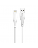 Кабел за данни DeTech DE-44i2, Lightning, 2.0m, Бял - 40268