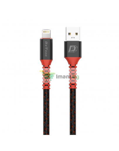 Кабел за данни DeTech DE-C25i, Lightning (iPhone 5/6/7/SE), 1.0m, Черен - 40107