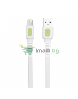 Кабел за данни DeTech DE-C36i, Lightning, 1.0m, Бял - 40192