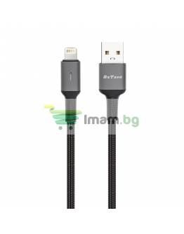 Кабел за данни DeTech DE-C39i, Lightning, 1.0m, Черен - 40201