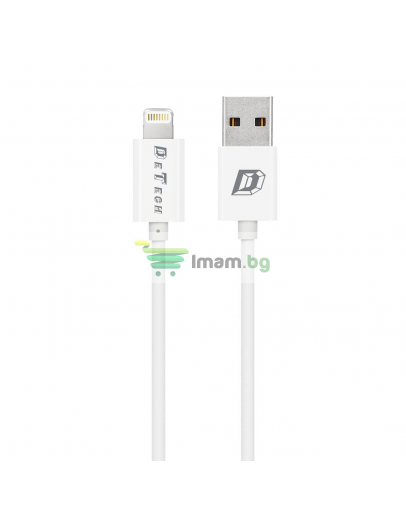 Кабели за данни DeTech, 10бр. За iPhone 5/6/7, 1.0m, Бял - 14136