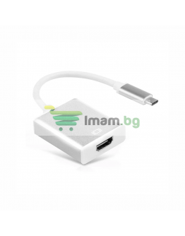 Преходник, No brand, USB Type-C към HDMI, Бял - 18298
