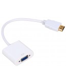 Преходник No brand, HDMI M - VGA F, 0.15м, Бял - 18153 Преходник No brand, HDMI M - VGA F, 0.15м, Бял - 18153
