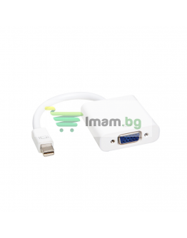 Преходник DeTech Mini DP M - VGA , 10см, Бял - 18155