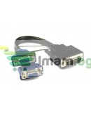 Преходник DeTech DVI 24+5 М към 2 VGA F, Черен - 18251