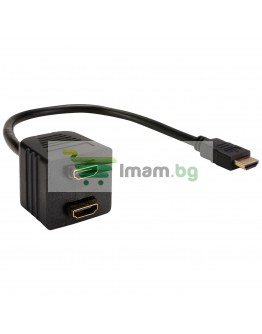 Сплитер HDMI No brand, HDMI към HDMI 2H, Черен - 18182