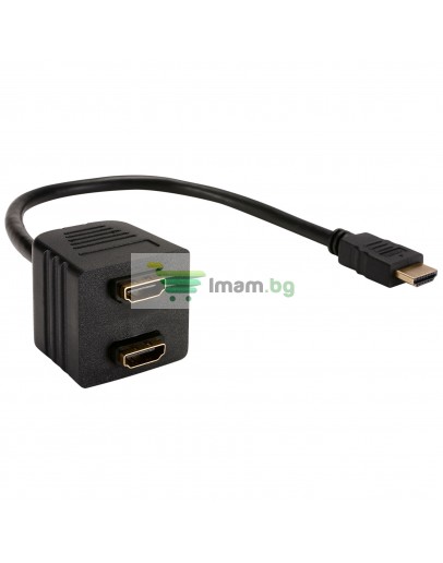 Сплитер HDMI No brand, HDMI към HDMI 2H, Черен - 18182