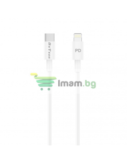 Кабел за данни DeTech DE-C29PDL, Type-C - Lightning, PD, 1.0m, Бял - 40113