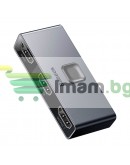 HDMI сплитер Baseus Matrix, 4K, Двупосочен, Сив - 40393