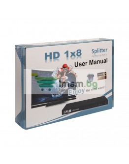 Сплитер HDMI към 8 HDMI (1.3 v),със захранване No brand- 18264