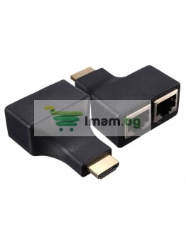 HDMI удължител, No brand, През LAN CAT-5e/6, Черен - 17165