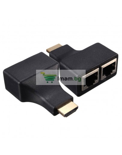 HDMI удължител, No brand, През LAN CAT-5e/6, Черен - 17165