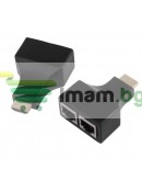 HDMI удължител, No brand, През LAN CAT-5e/6, Черен - 17165
