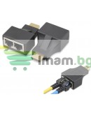 HDMI удължител, No brand, През LAN CAT-5e/6, Черен - 17165