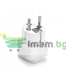 Преходник No brand WD-9, UK/US kъм EU шуко, 220V, High Quality, Бял - 17704