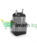Преходник No brand WD-9, UK/US kъм EU шуко, 220V, High Quality, Черен - 17703