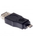 Преходник No brand, USB AF към Micro USB 5P M, Черен - 17136