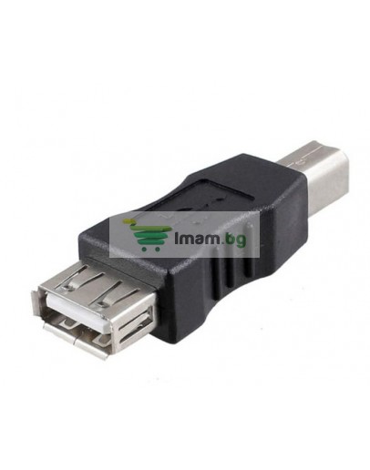 Преходник No brand, USB F към USB B M, Черен - 17137