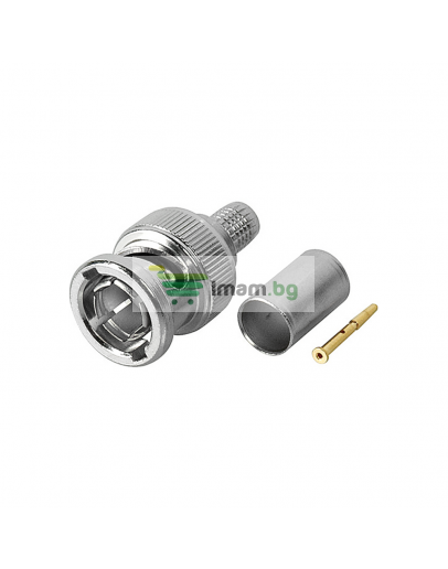 Конектор DeTech, BNC M, RG6, 75Ohm, 10бр. - 17169