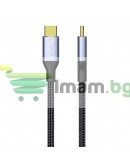 Кабел DeTech, Type-C - Type-C, 100W, 4K, 20GB/s, PD, 1.0m, Черен - 18382 Кабел DeTech, Type-C - Type-C, 100W, 4K, 20GB/s, PD, 1.0m, Черен - 18382