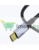 Кабел DeTech, Type-C - Type-C, 100W, 4K, 20GB/s, PD, 2.0m, Черен - 18383