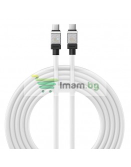 Кабел за данни Baseus CoolPlay, Type-C - Type-C, 100W, PD, 2.0m, Бял - 40444