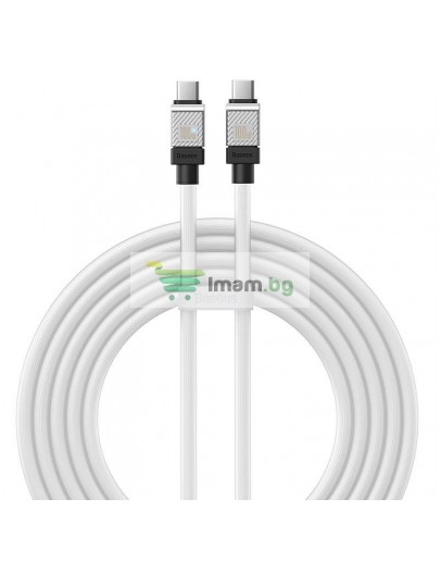 Кабел за данни Baseus CoolPlay, Type-C - Type-C, 100W, PD, 2.0m, Бял - 40444