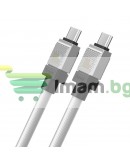Кабел за данни Baseus CoolPlay, Type-C - Type-C, 100W, PD, 2.0m, Бял - 40444 Кабел за данни Baseus CoolPlay, Type-C - Type-C, 100W, PD, 2.0m, Бял - 40444