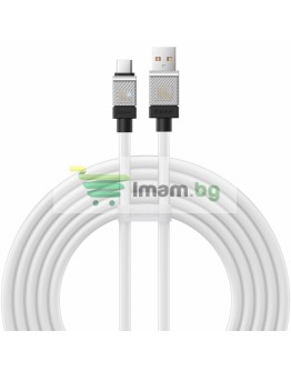Кабел за данни Baseus CoolPlay, Type-C, 100W, 2.0m, Бял - 40448