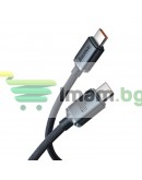 Кабел за данни Baseus Crystal Shine, Type-C - Type-C, 100W, PD, 1.2m, Черен - 40489