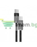 Кабел за данни Baseus Dynamic 3, Type-C - Type-C, 100W, PD, 1.0m, Черен - 40421 Кабел за данни Baseus Dynamic 3, Type-C - Type-C, 100W, PD, 1.0m, Черен - 40421