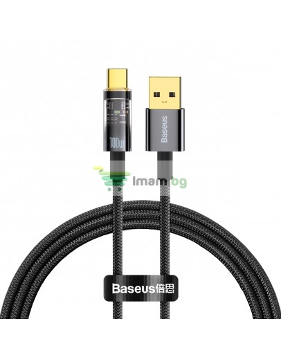Кабел за данни Baseus Explorer, Type-C, 100W, 1.0m, Черен - 40488
