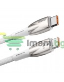 Кабел за данни Baseus Glimmer, Type-C - Type-C, 100W, PD, 1.0m, Бял - 40485