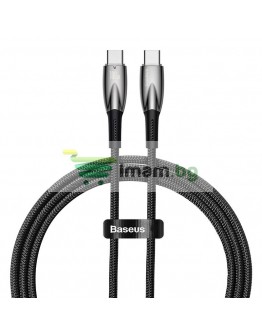 Кабел за данни Baseus Glimmer, Type-C - Type-C, 100W, PD, 1.0m, Черен - 40483