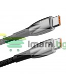 Кабел за данни Baseus Glimmer, Type-C - Type-C, 100W, PD, 1.0m, Черен - 40483 Кабел за данни Baseus Glimmer, Type-C - Type-C, 100W, PD, 1.0m, Черен - 40483
