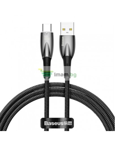 Кабел за данни Baseus Glimmer, Type-C, 100W, 1.0m, Черен - 40480