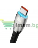 Кабел за данни Baseus Glimmer, Type-C, 100W, 1.0m, Черен - 40480