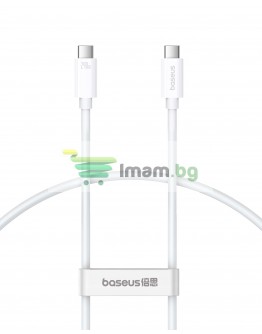 Кабел за данни Baseus Superior 2, Type-C - Type-C, 100W, PD, 1.0m, Бял - 40419