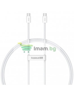Кабел за данни Baseus Superior 2, Type-C - Type-C, 30W, PD, 1.0m, Бял - 40422