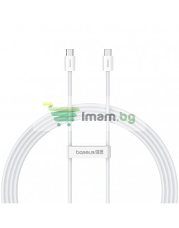 Кабел за данни Baseus Superior 2, Type-C - Type-C, 30W, PD, 2.0m, Бял - 40423
