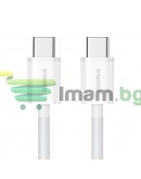 Кабел за данни Baseus Superior 2, Type-C - Type-C, 30W, PD, 2.0m, Бял - 40423 Кабел за данни Baseus Superior 2, Type-C - Type-C, 30W, PD, 2.0m, Бял - 40423