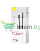 Кабел за данни Baseus Tungsten Gold, Type-C - Type-C, 240W, 2.0m, Черен - 40456