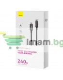 Кабел за данни Baseus Tungsten Gold, Type-C - Type-C, 240W, 3.0m, Черен - 40457