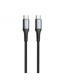 Кабел за данни DeTech DE-43CC2, Type-C - Type-C, PD, 2.0m, Черен - 40265 Кабел за данни DeTech DE-43CC2, Type-C - Type-C, PD, 2.0m, Черен - 40265