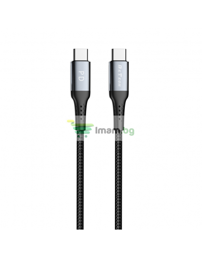 Кабел за данни DeTech DE-43CC2, Type-C - Type-C, PD, 2.0m, Черен - 40265