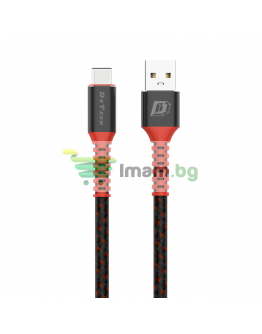 Кабел за данни DeTech DE-C25C, Type-C, 1.0m, Черен - 40108