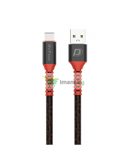 Кабел за данни DeTech DE-C25C, Type-C, 1.0m, Черен - 40108